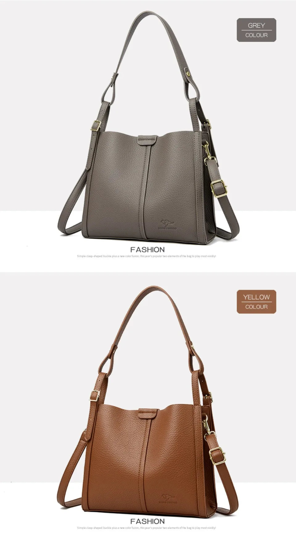 The Day Tote — Soft PU Leather Top-Handle Shoulder Bag