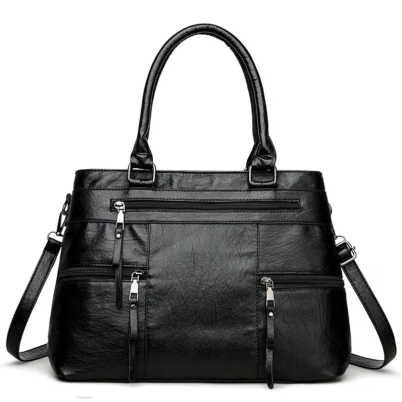The Luxe Tote — Soft Leather Top-Handle Crossbody Bag