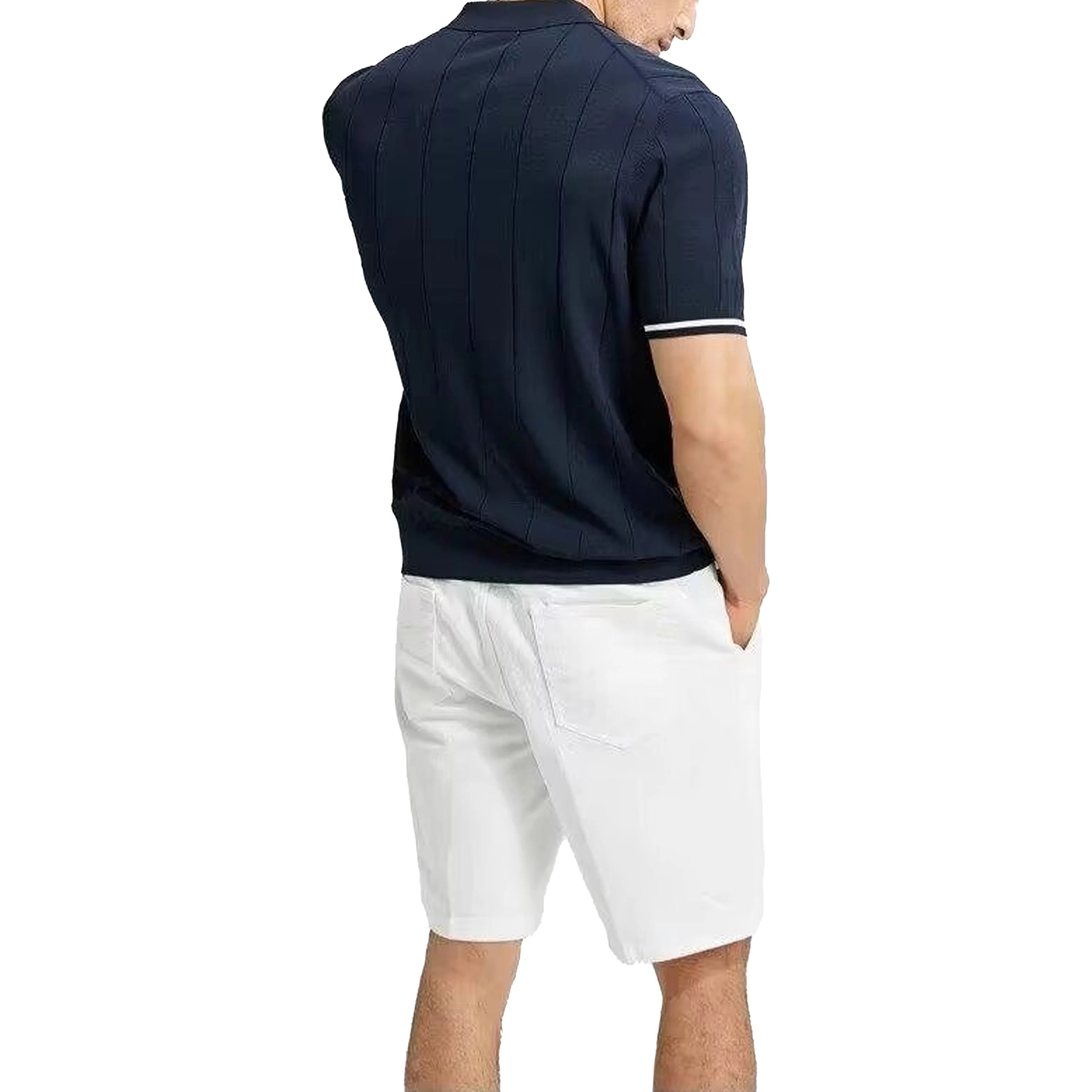 The Riviera Polo — Ribbed Knit Contrast Polo Shirt