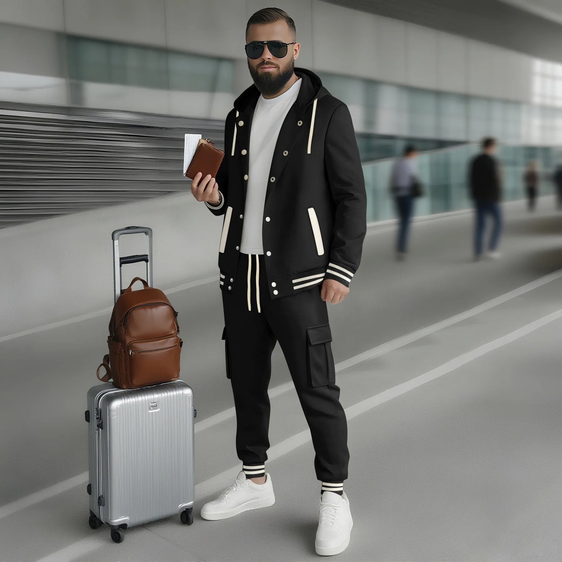 The Urban Stride — Twill Hooded Jacket & Work Pants Set