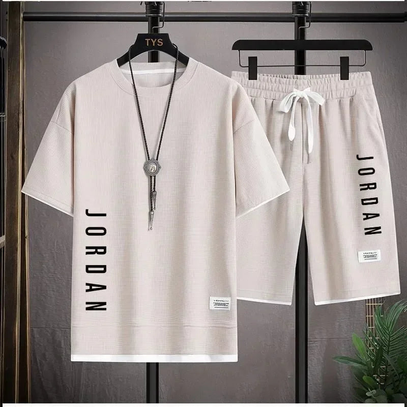 The Waffle Piece — Printed T-Shirt & Shorts Set