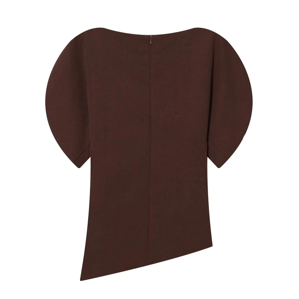 The Puff Moment — O-Neck Short Puff Open-Side Sleeve Top