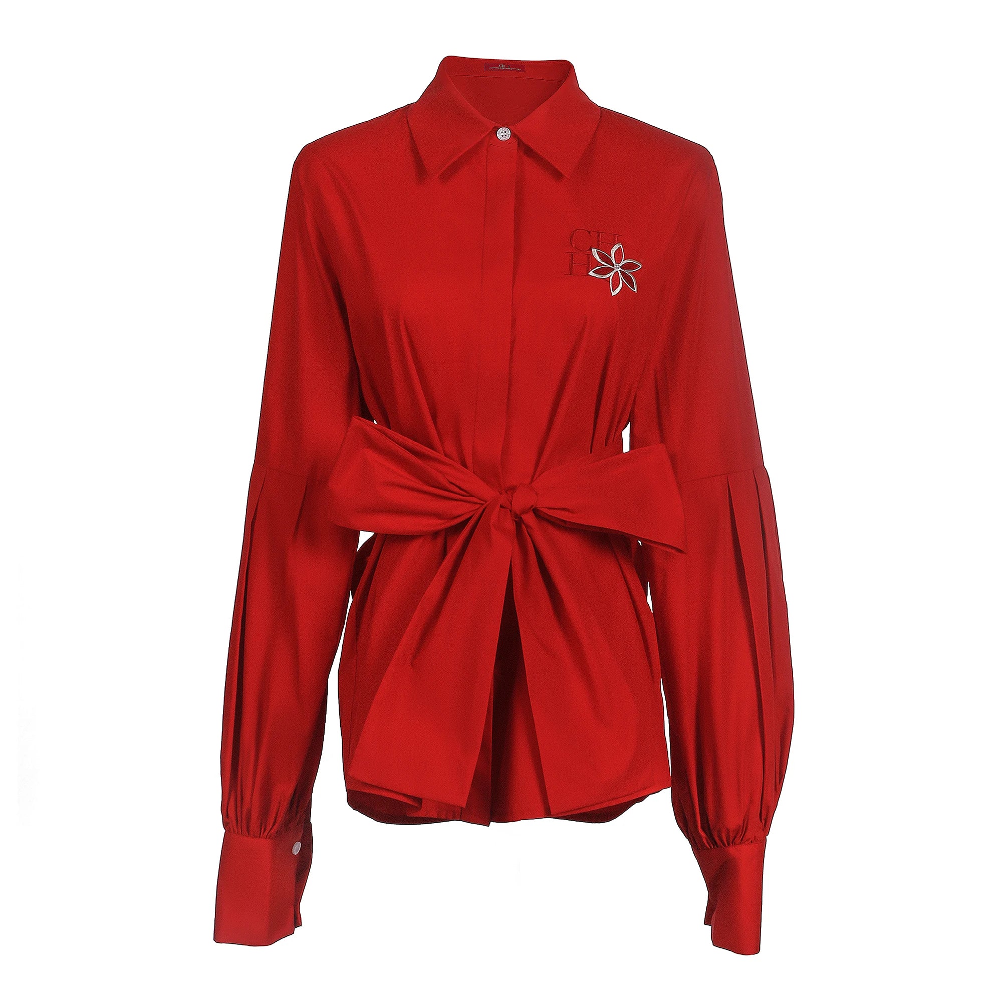 The Florentine Blouse — Embroidered Lantern Sleeve Shirt