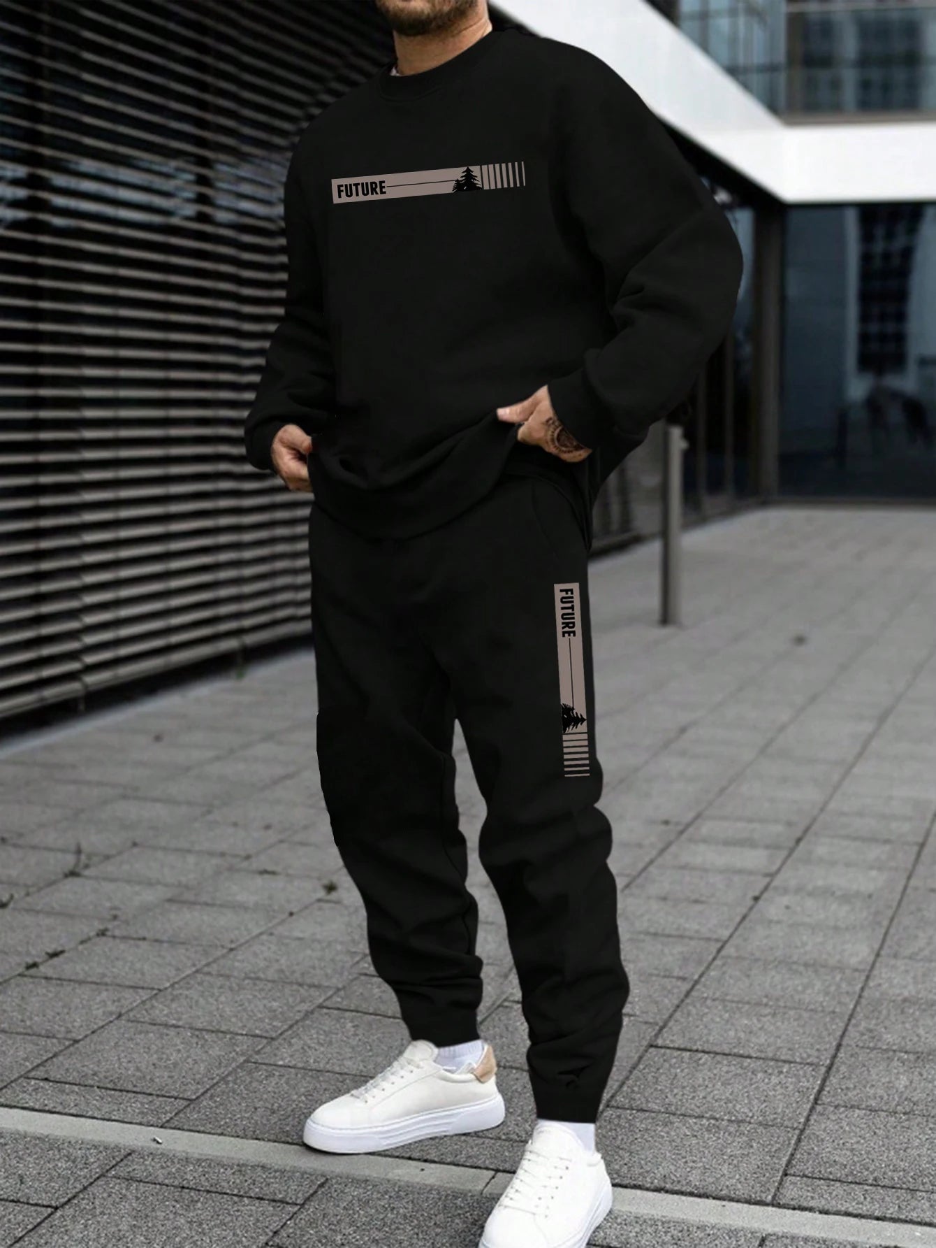 The Future Series — Graphic Print Crew Neck Tracksuit