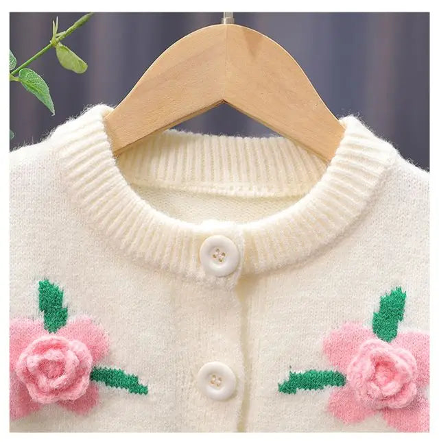 The Bloom Knit — Floral Cardigan for Girls