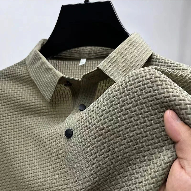 The Gentleman's Polo — Bone Flower Short Sleeve Polo Shirt