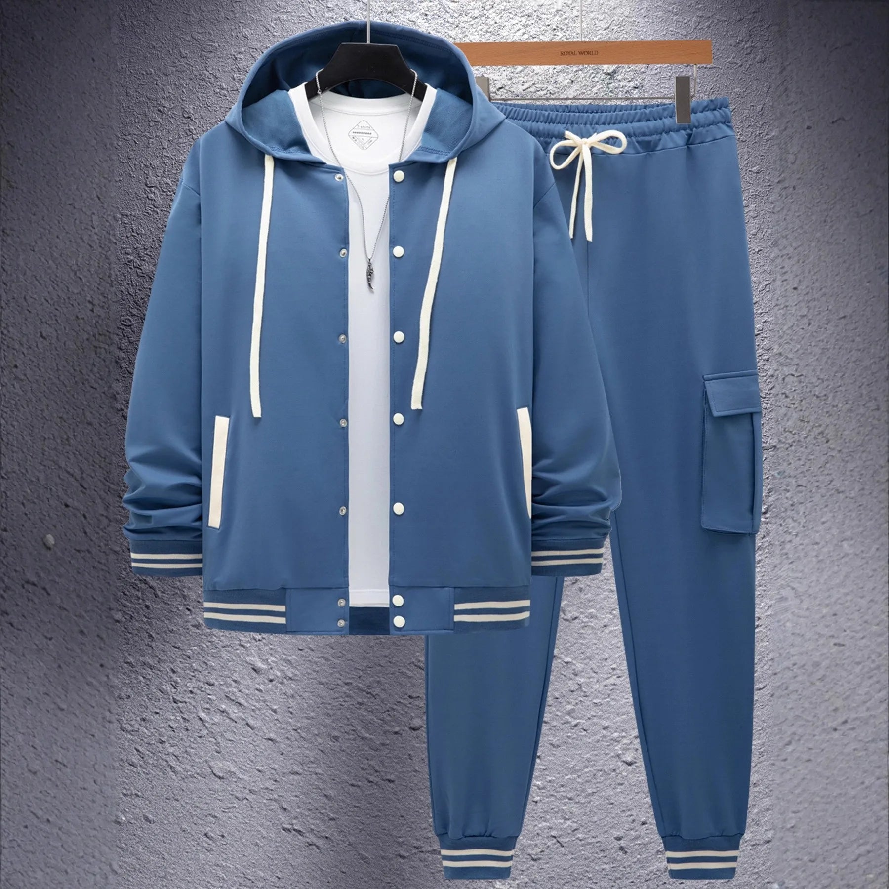 The Urban Stride — Twill Hooded Jacket & Work Pants Set