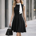 The Vivienne — Sleeveless Tie-Up A-Line Swing Dress