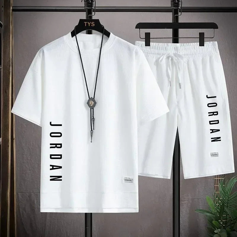 The Waffle Piece — Printed T-Shirt & Shorts Set