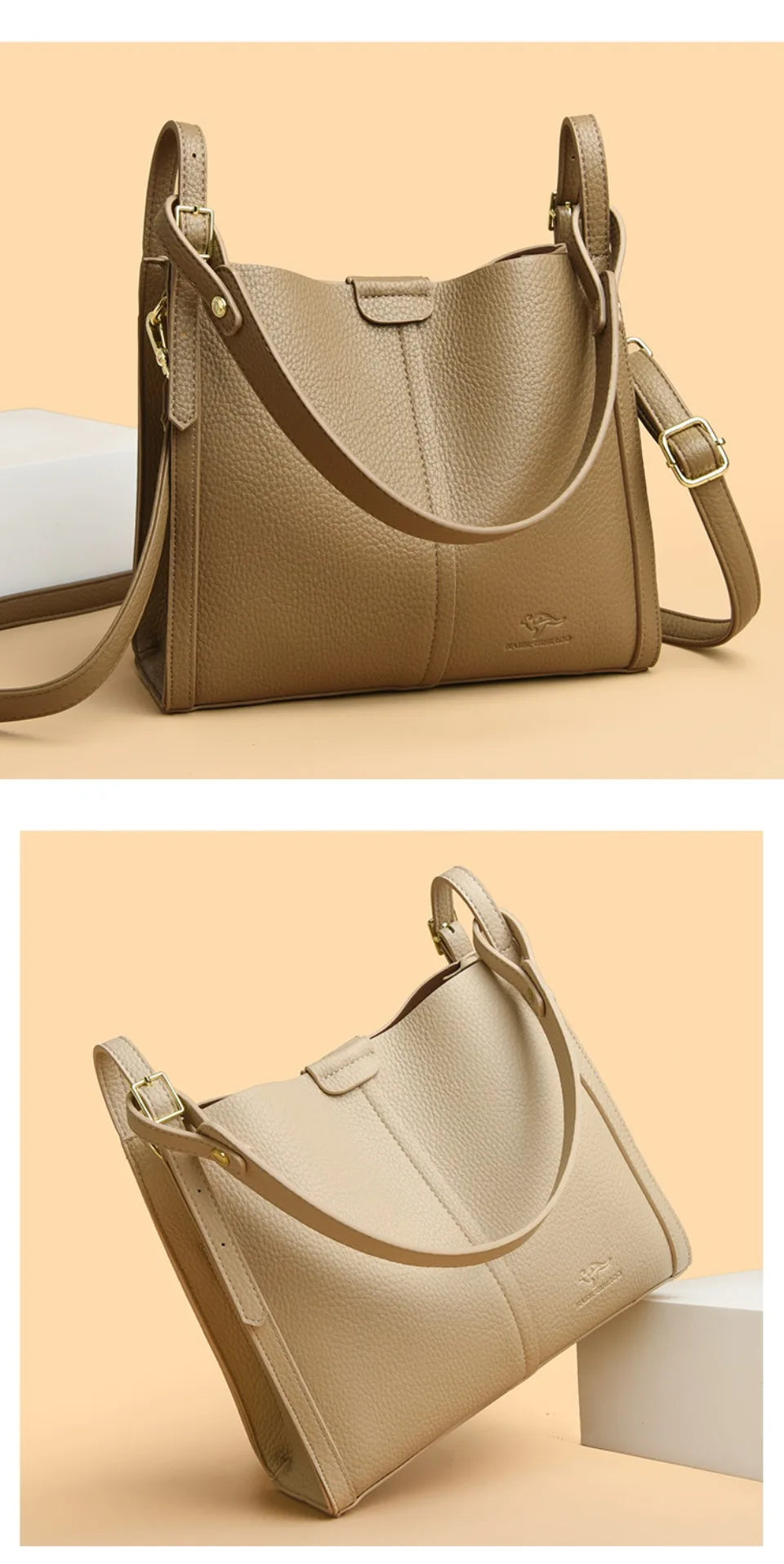 The Day Tote — Soft PU Leather Top-Handle Shoulder Bag