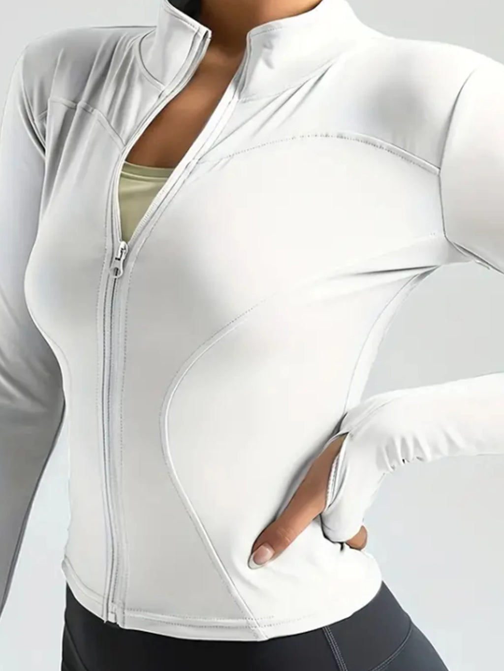 The Active Layer — Standing Collar Long Sleeve Yoga & Training Coat
