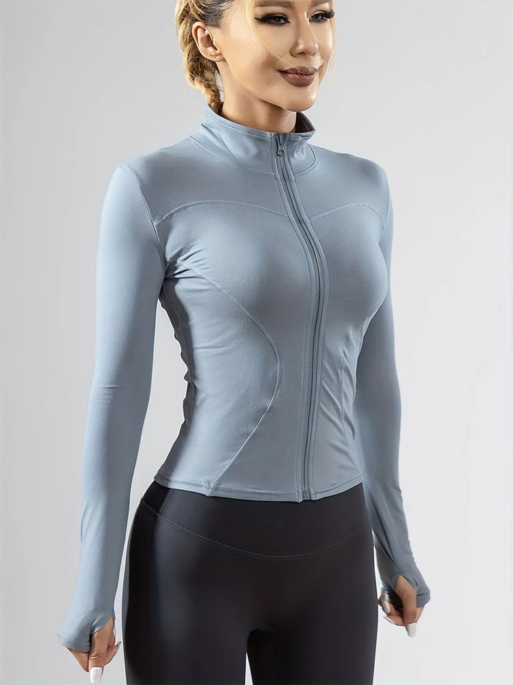 The Active Layer — Standing Collar Long Sleeve Yoga & Training Coat