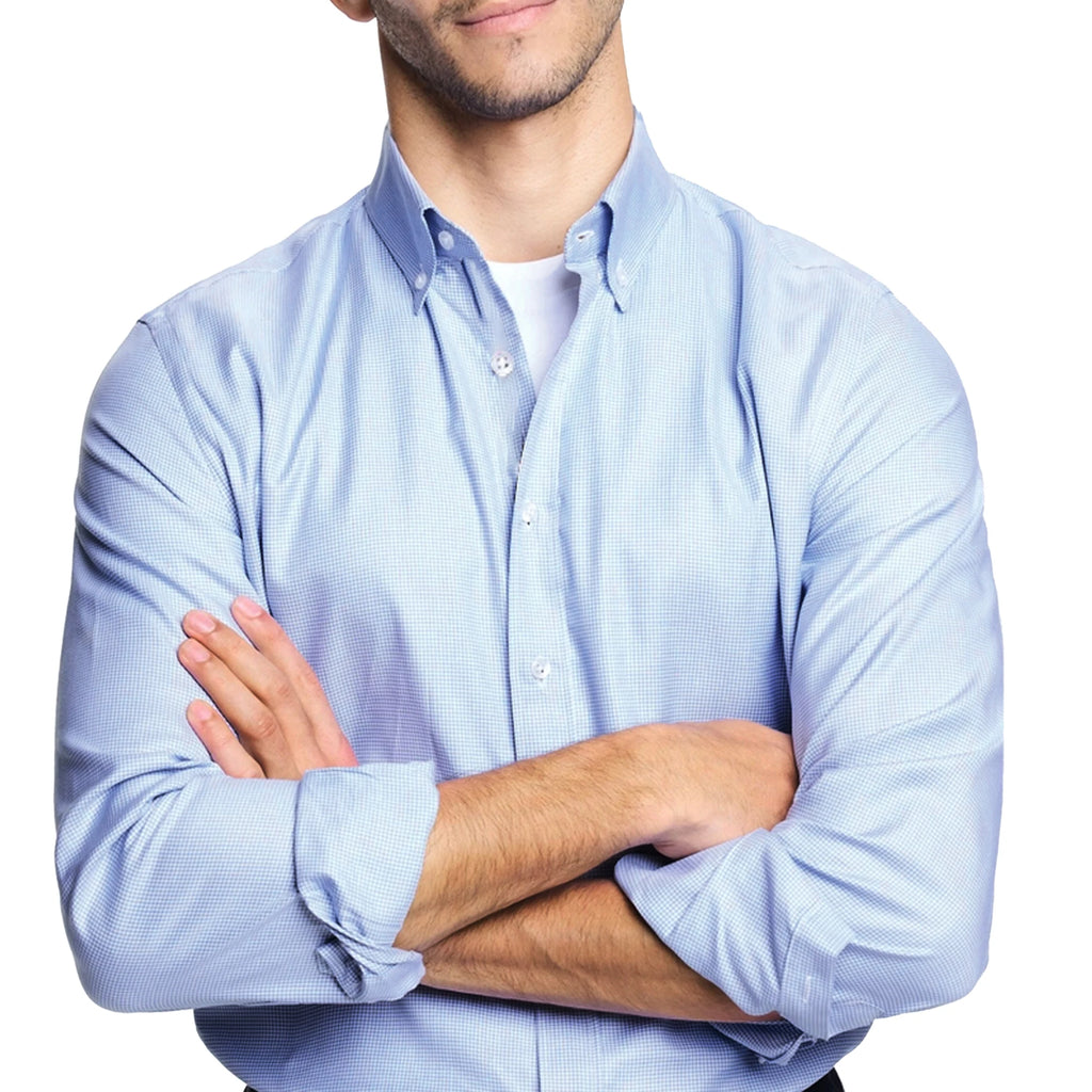 The Broadcloth Classic — Long Sleeve Plaid Cotton Shirt