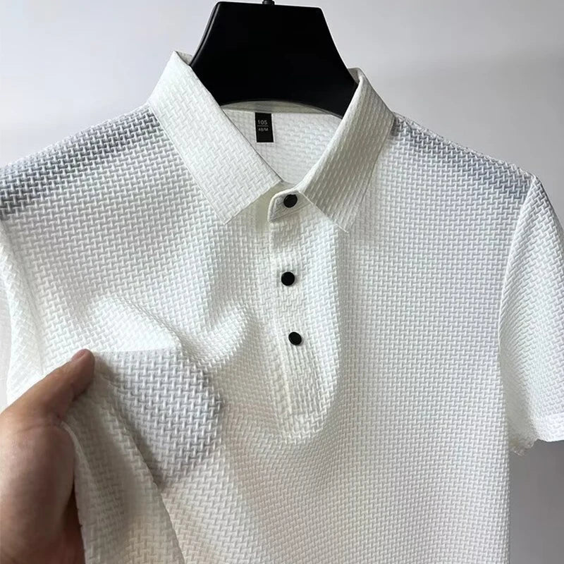 The Gentleman's Polo — Bone Flower Short Sleeve Polo Shirt