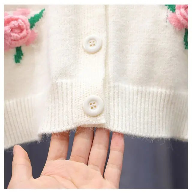 The Bloom Knit — Floral Cardigan for Girls