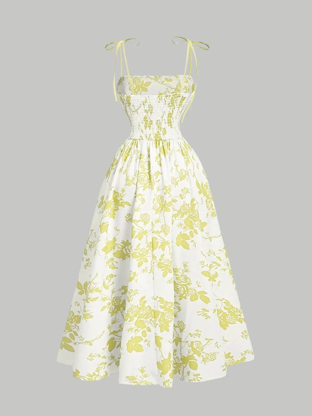 The Capri Spaghetti Strap— Printed Midi Dress