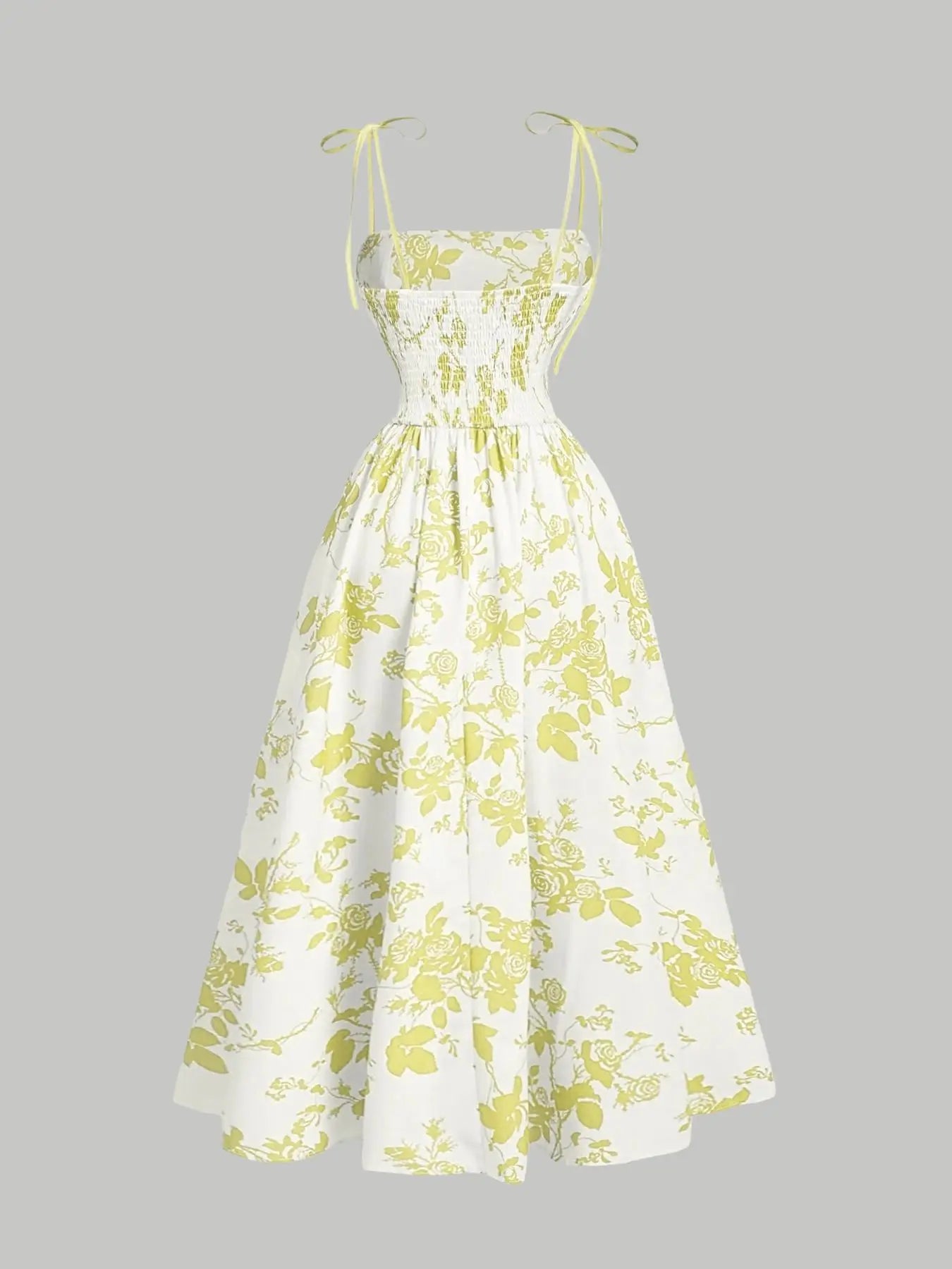 The Capri Spaghetti Strap— Printed Midi Dress