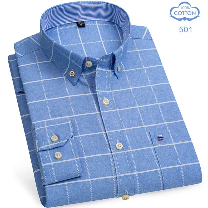 The Oxford Classic — 100% Pure Cotton Plaid Shirt