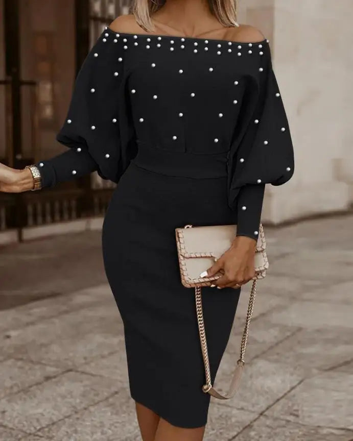 The Filomena — V-Neck Hollow-Waist Long Sleeve Dress