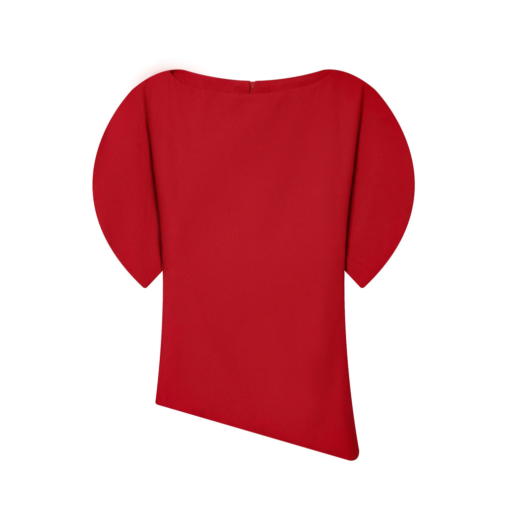The Puff Moment — O-Neck Short Puff Open-Side Sleeve Top