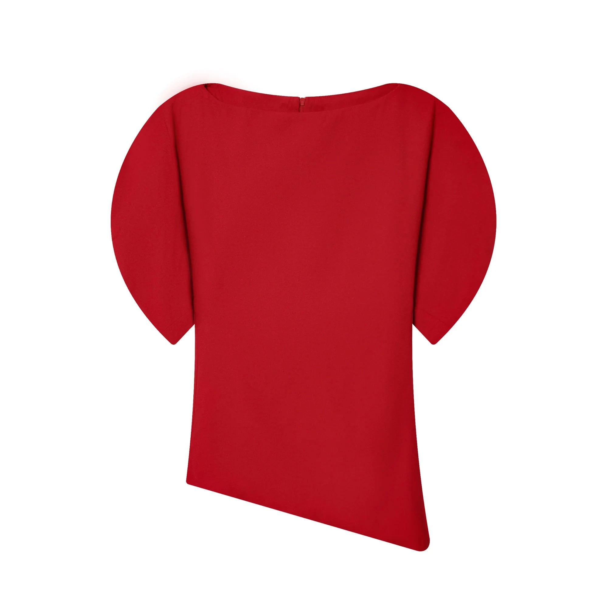 The Puff Moment — O-Neck Short Puff Open-Side Sleeve Top