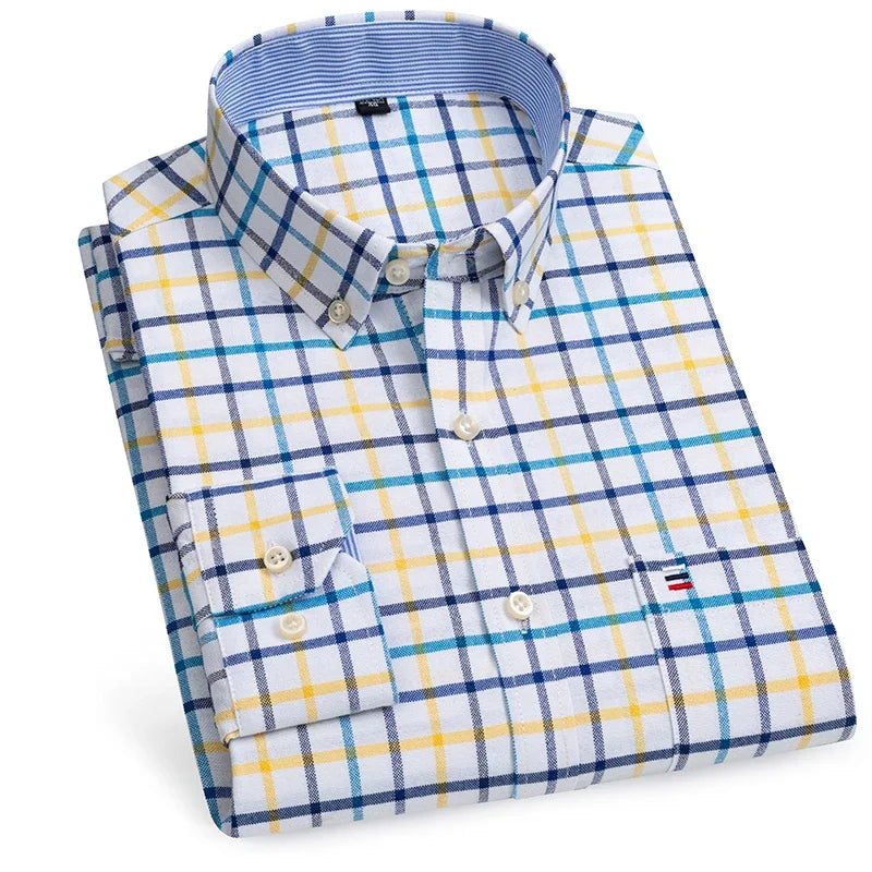 The Oxford Classic — 100% Pure Cotton Plaid Shirt