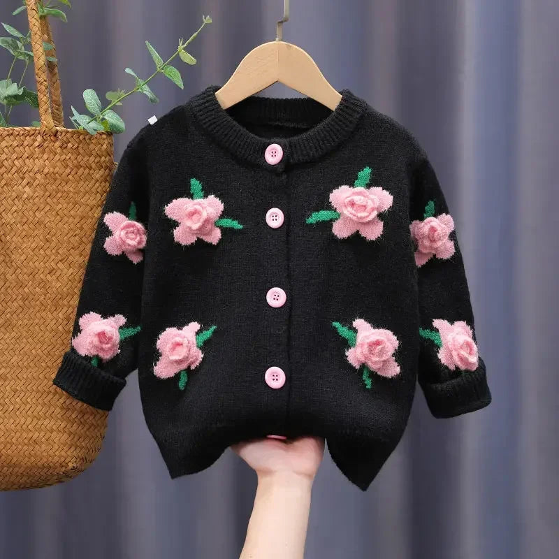 The Bloom Knit — Floral Cardigan for Girls