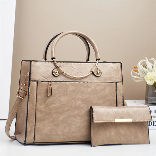 The Bucket Shoulder Bag — PU Leather Zipper Handbag