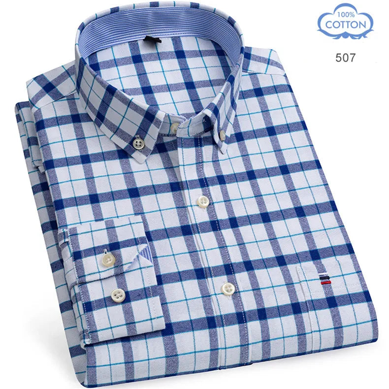 The Oxford Classic — 100% Pure Cotton Plaid Shirt