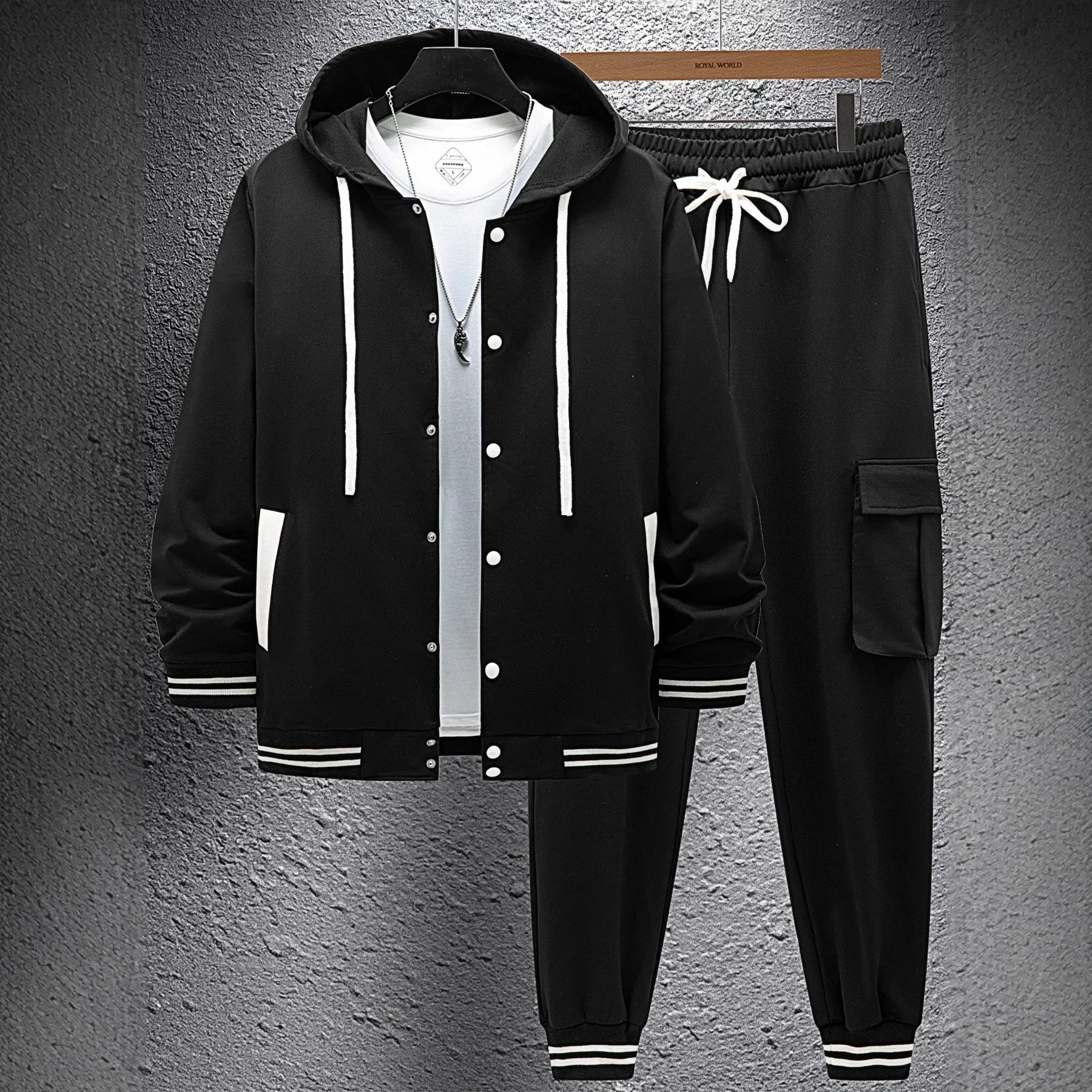 The Urban Stride — Twill Hooded Jacket & Work Pants Set