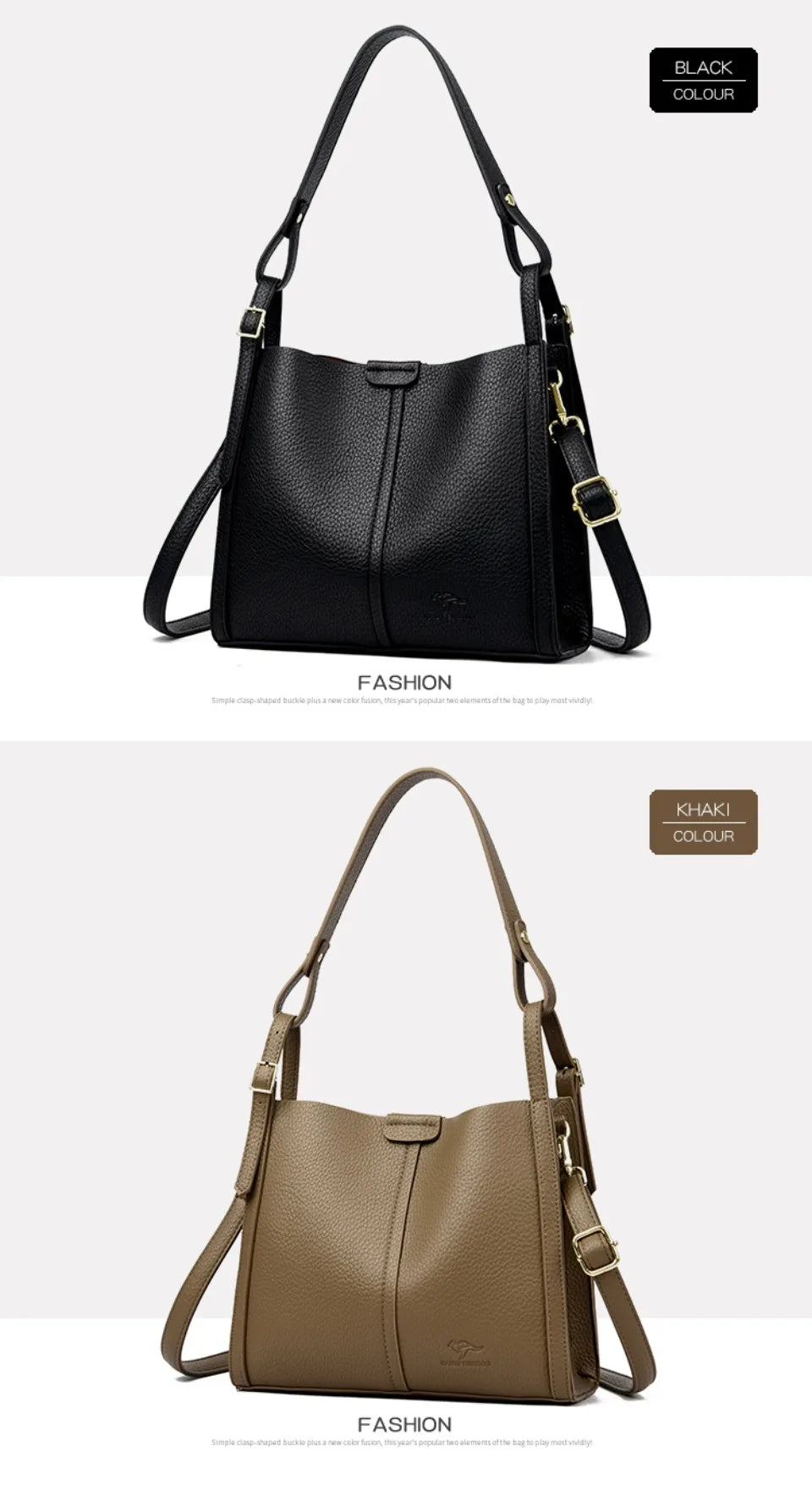 The Day Tote — Soft PU Leather Top-Handle Shoulder Bag