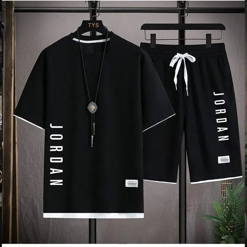 The Waffle Piece — Printed T-Shirt & Shorts Set
