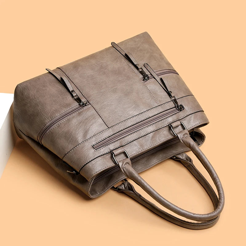 The Luxe Tote — Soft Leather Top-Handle Crossbody Bag