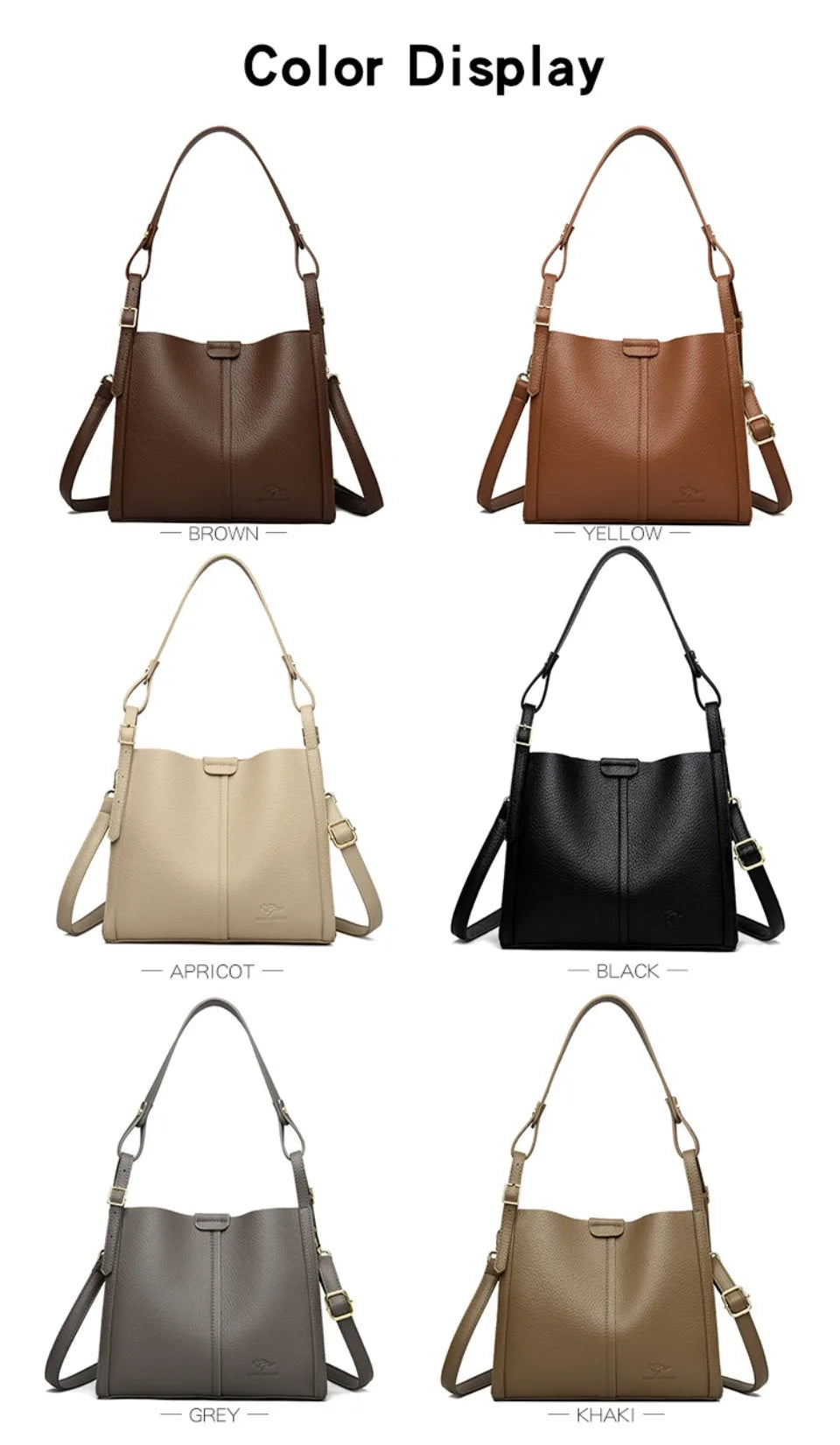 The Day Tote — Soft PU Leather Top-Handle Shoulder Bag