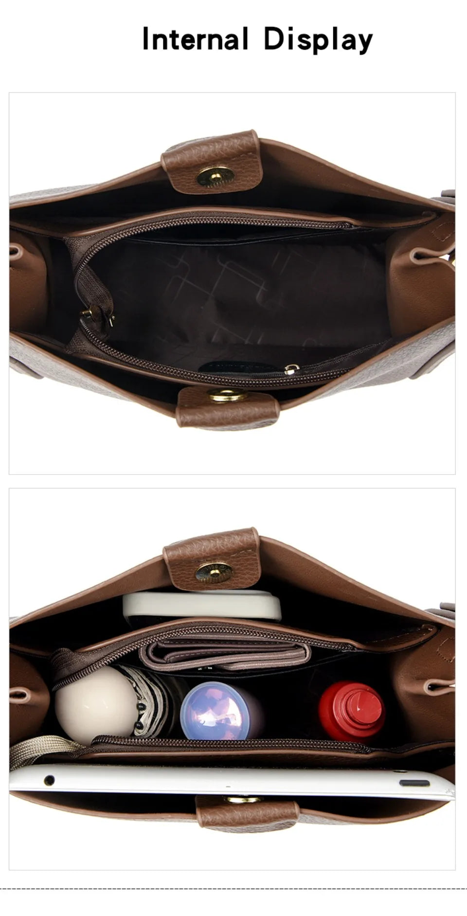 The Day Tote — Soft PU Leather Top-Handle Shoulder Bag