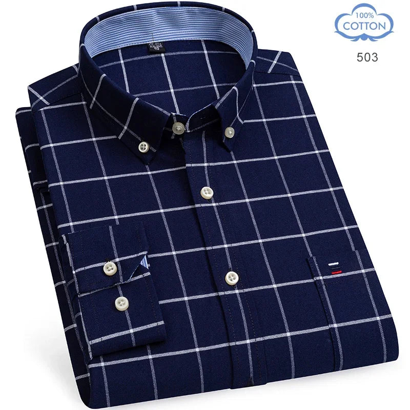 The Oxford Classic — 100% Pure Cotton Plaid Shirt