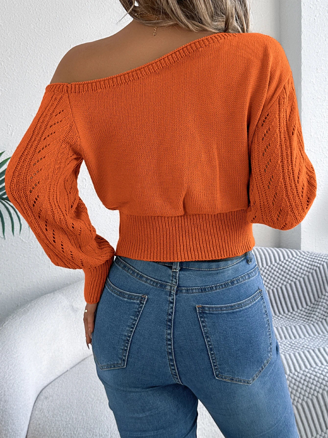 The Slouch Edit — Slash Neck Off-Shoulder Long Sleeve Knitted Pullover