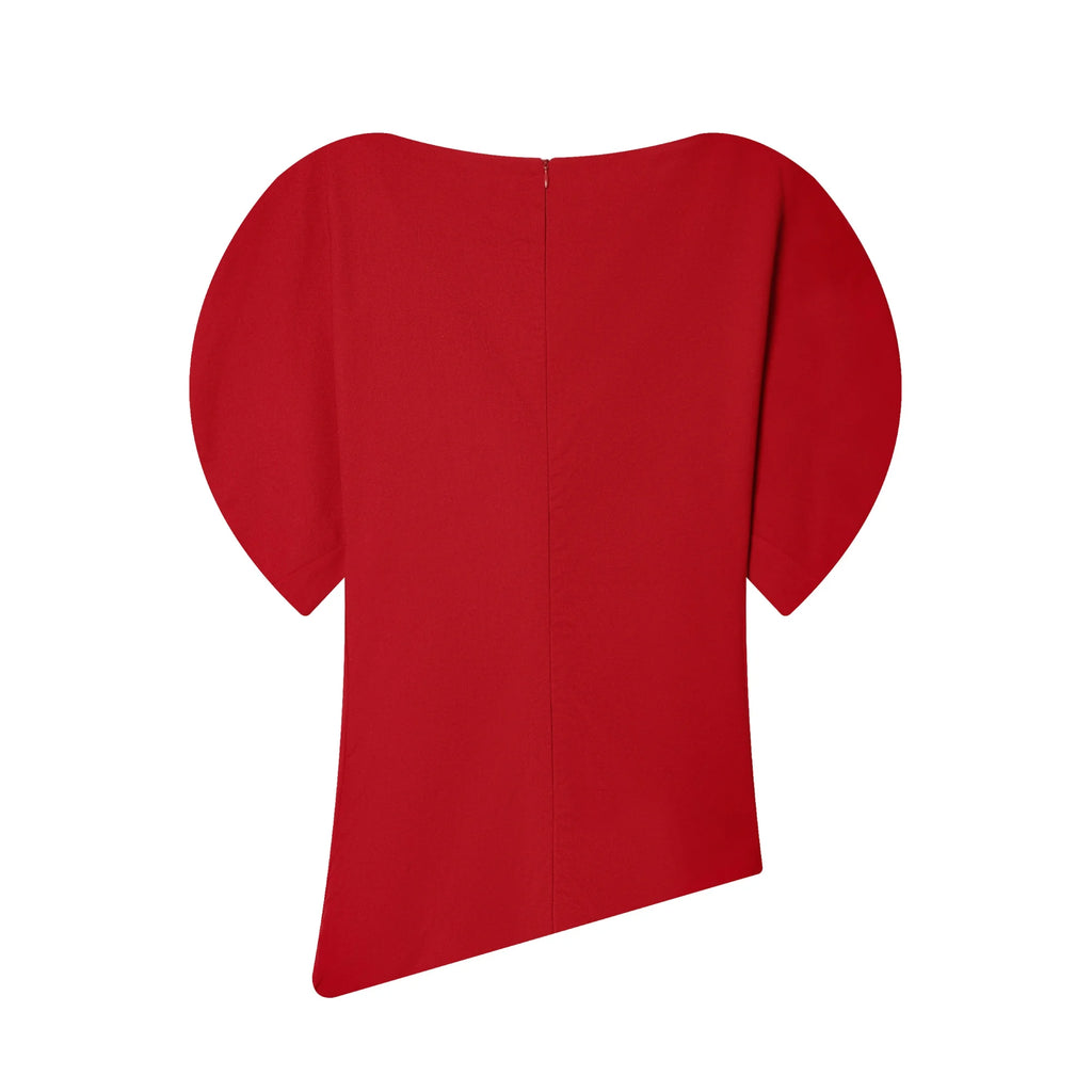 The Puff Moment — O-Neck Short Puff Open-Side Sleeve Top