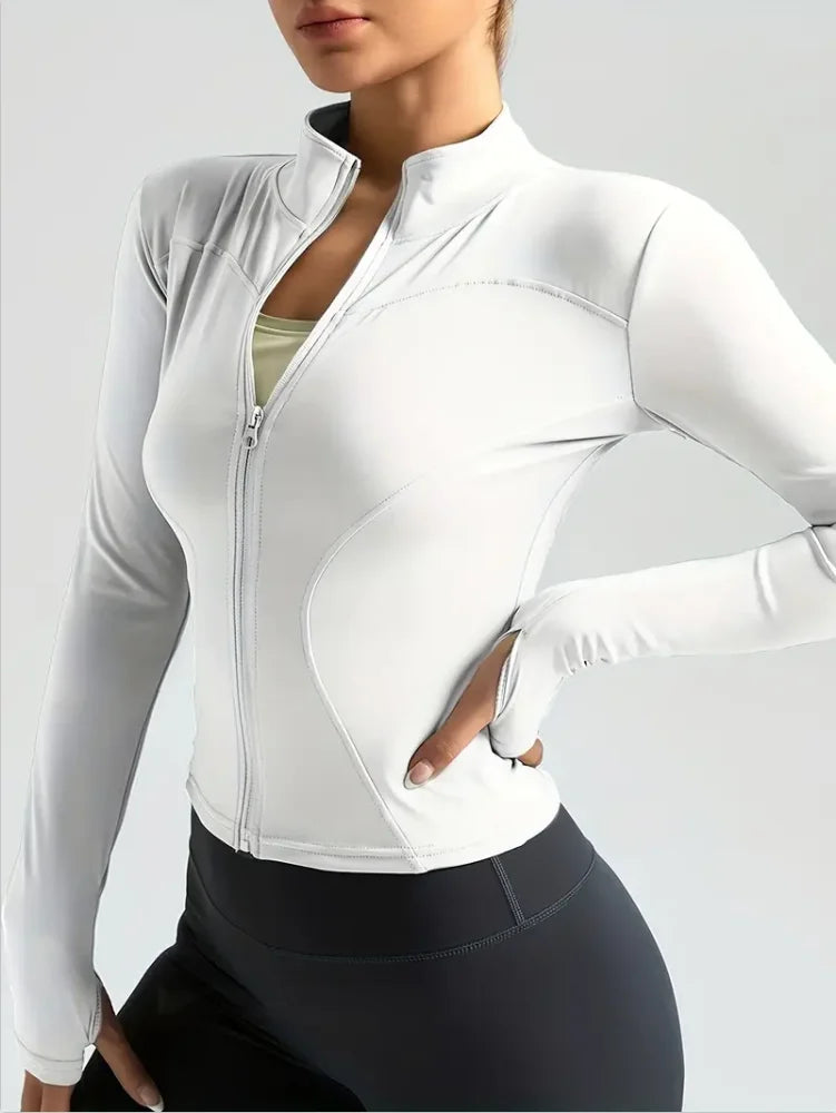 The Active Layer — Standing Collar Long Sleeve Yoga & Training Coat