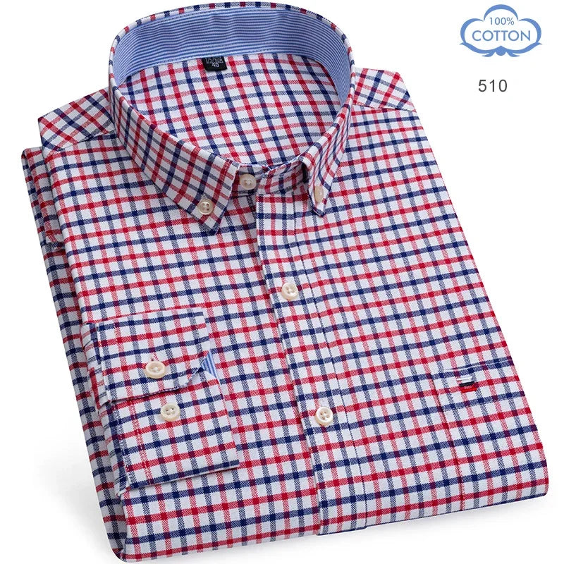 The Oxford Classic — 100% Pure Cotton Plaid Shirt
