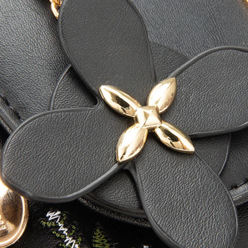 The Bloom Satchel — Embroidered PU Leather Crossbody Bag