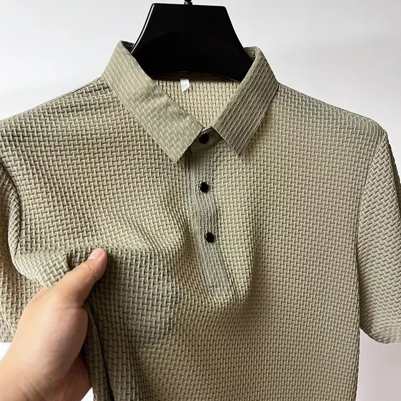 The Gentleman's Polo — Bone Flower Short Sleeve Polo Shirt