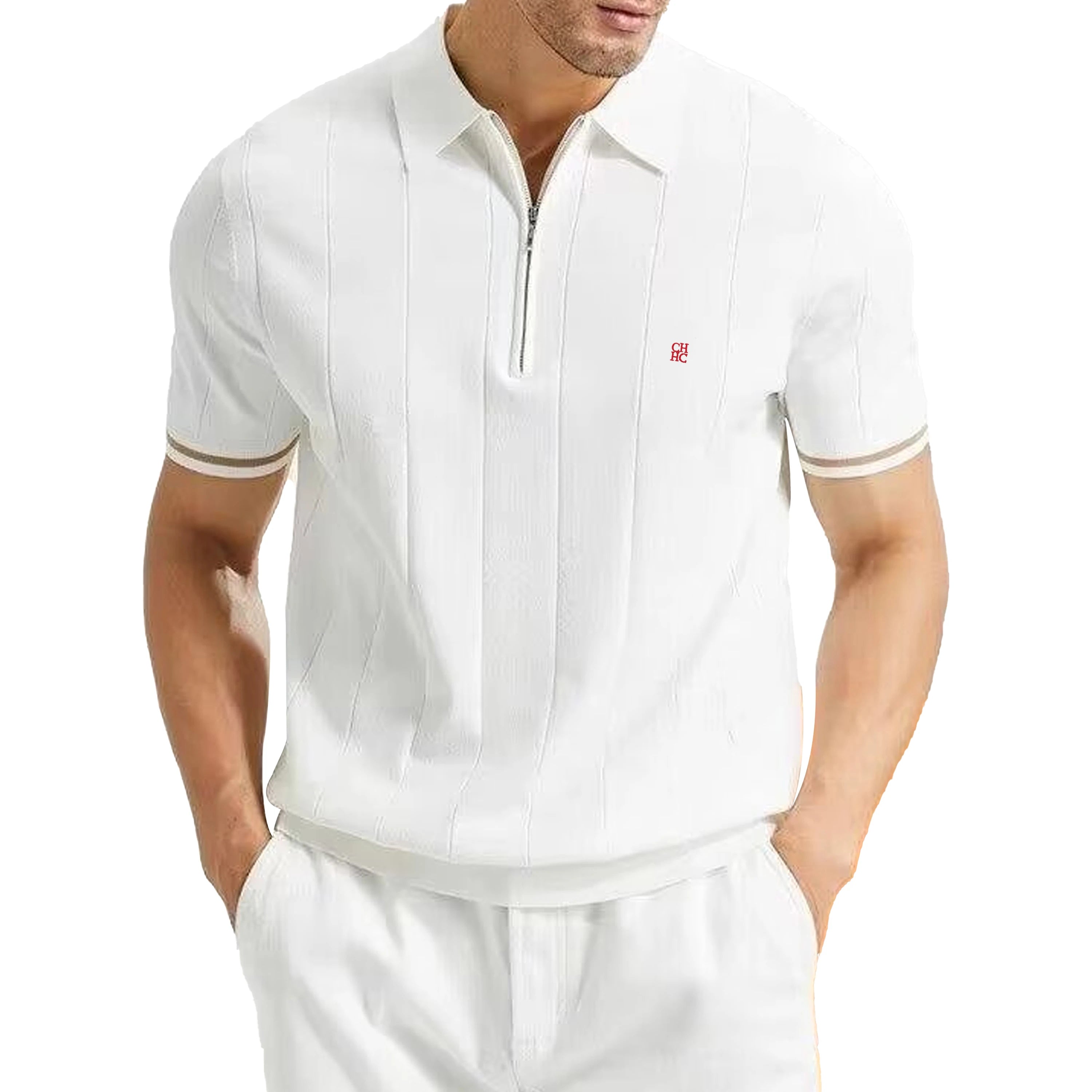 The Riviera Polo — Ribbed Knit Contrast Polo Shirt