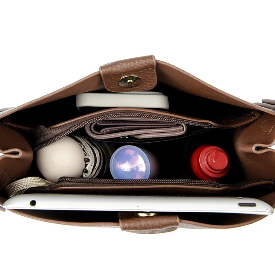 The Day Tote — Soft PU Leather Top-Handle Shoulder Bag