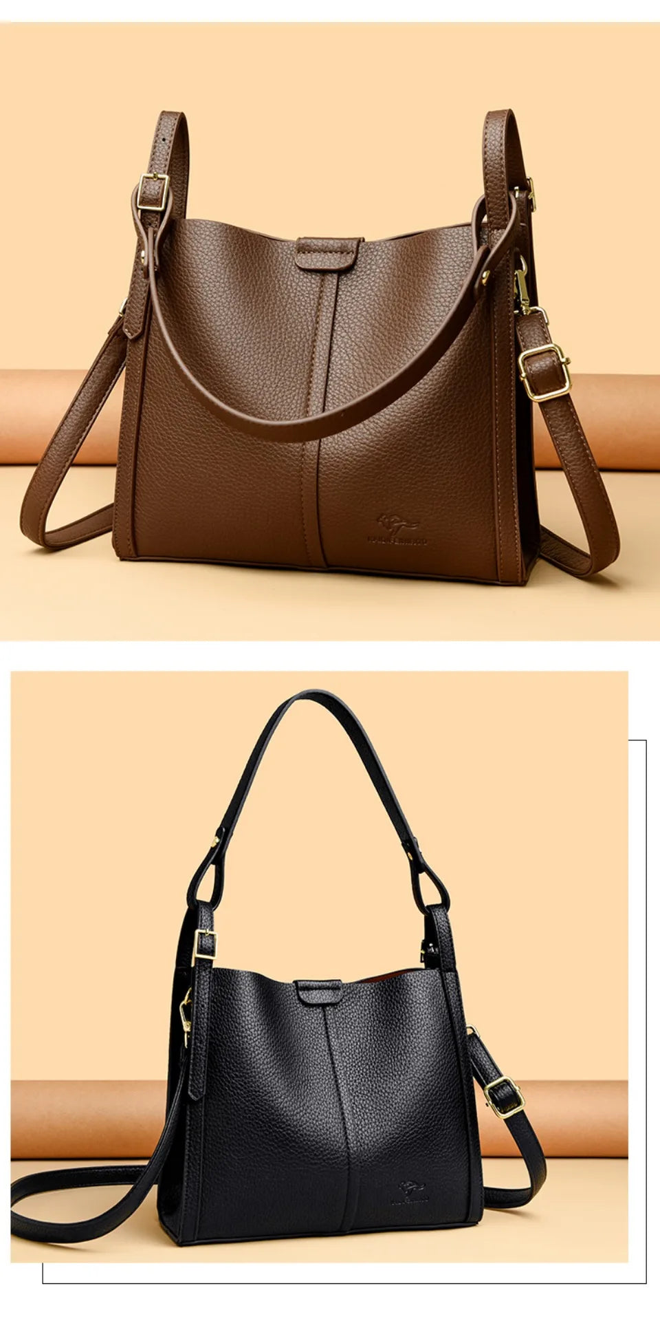 The Day Tote — Soft PU Leather Top-Handle Shoulder Bag