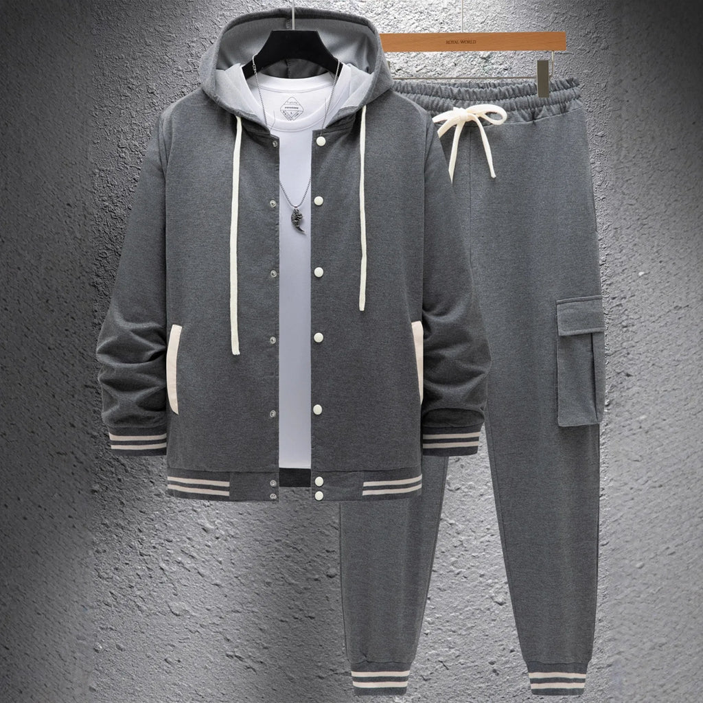 The Urban Stride — Twill Hooded Jacket & Work Pants Set
