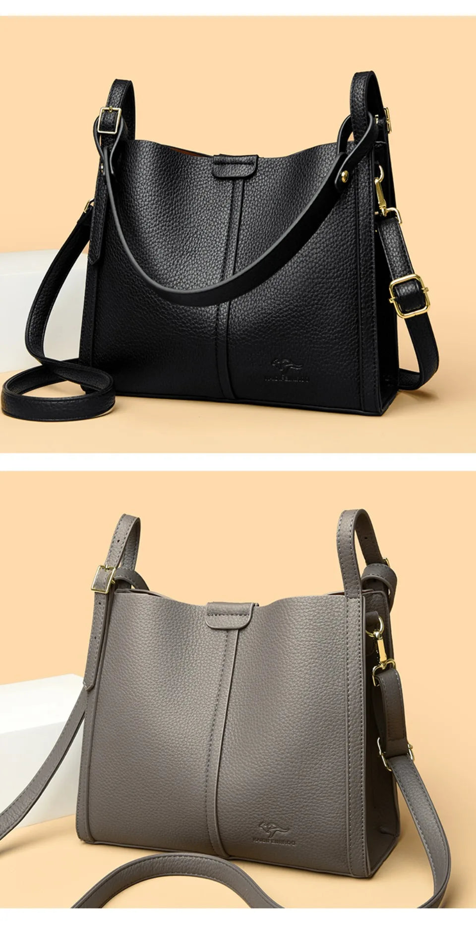 The Day Tote — Soft PU Leather Top-Handle Shoulder Bag