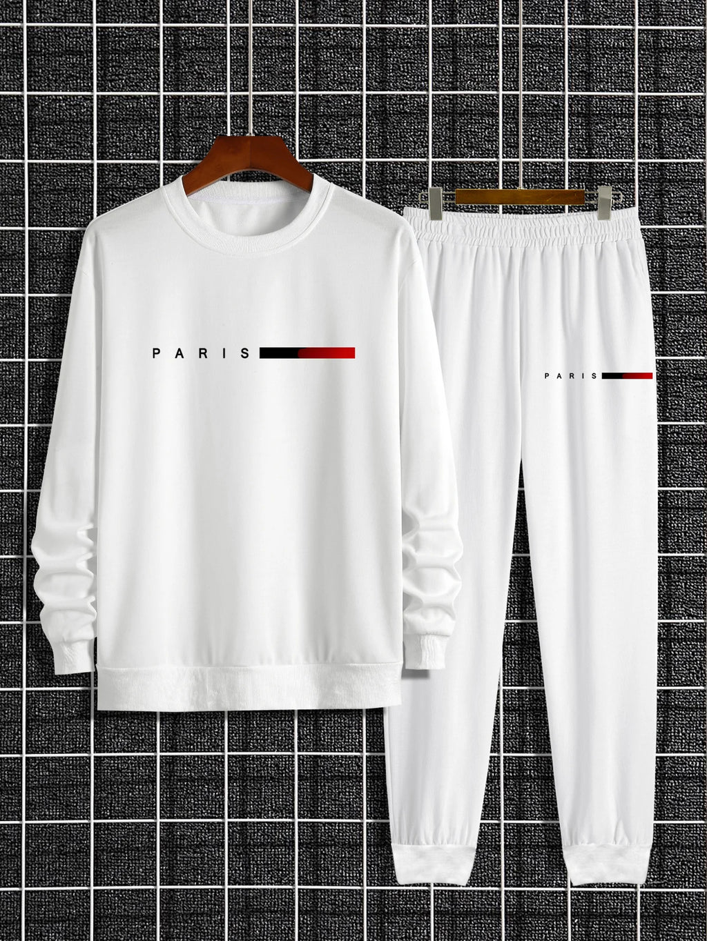 The Paris Edit — Letter Print Round Neck Long Sleeve Two-Piece Tracksuit