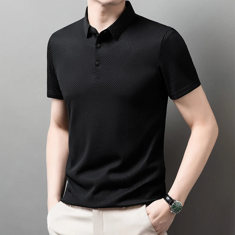 The Gentleman's Polo — Bone Flower Short Sleeve Polo Shirt
