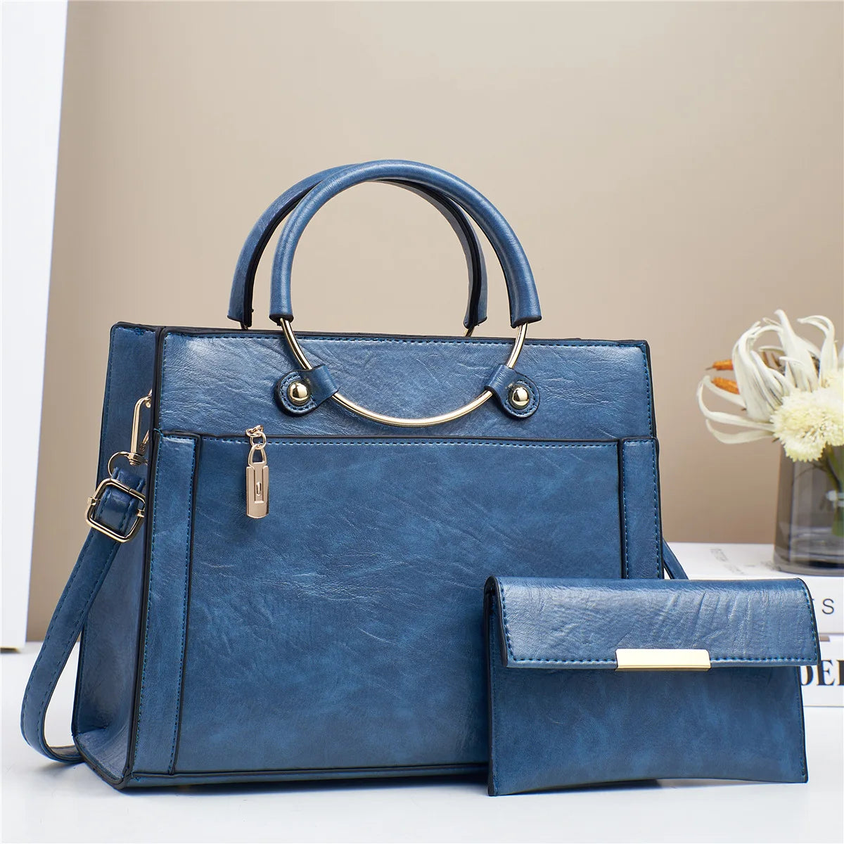 The Bucket Shoulder Bag — PU Leather Zipper Handbag